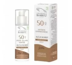 Crema protectora facial FPS 50 con color golden- Algamaris. Algamaris - 1